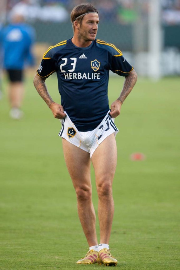 David Beckham and Robbie Keane play for the LA Galaxy on August 21st, 2011....